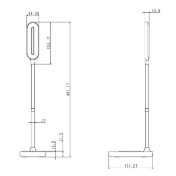 LED bordlampe med trådløs opladning og touch-funktion dæmpbar OCTAVIA LED/7W/230V hvid