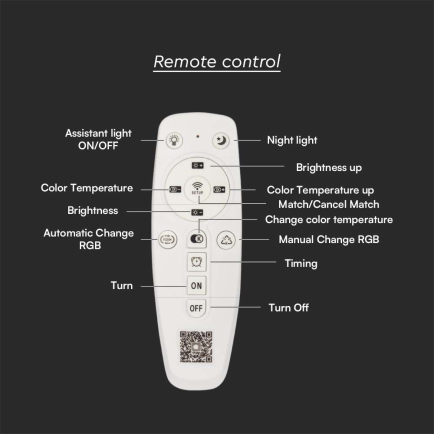 LED loftlampe dæmpbar LED/120W/230V 3000-6500K + fjernbetjening