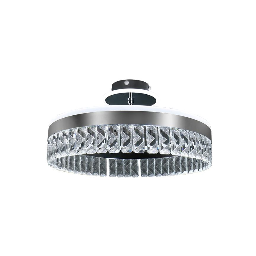 LED Dæmpbar krystal Loftlampe LED/75W/230V 3000-6500K krom + fjernbetjening