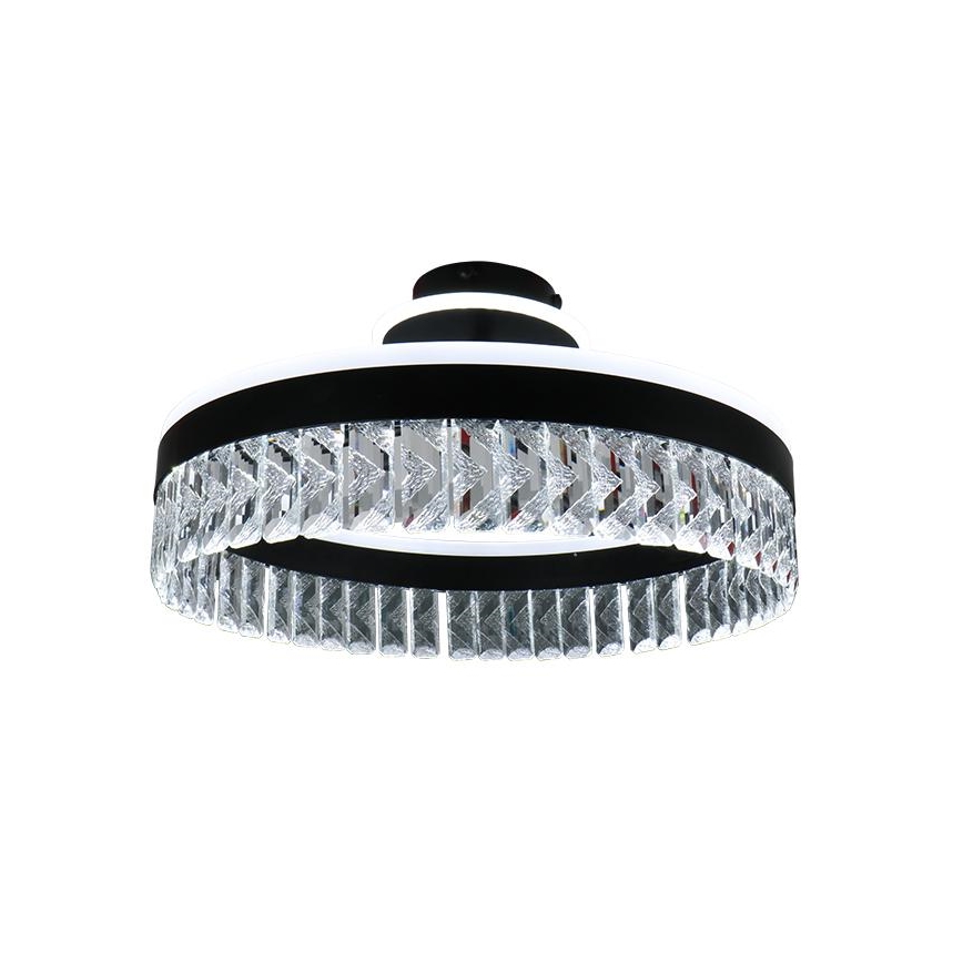 LED Dæmpbar krystal Loftlampe LED/75W/230V 3000-6500K sort + fjernbetjening