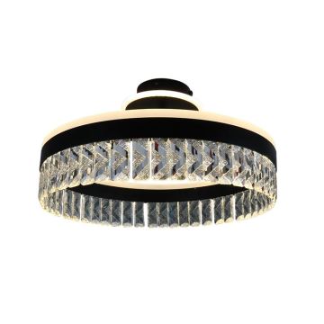 LED Dæmpbar krystal Loftlampe LED/75W/230V 3000-6500K sort + fjernbetjening