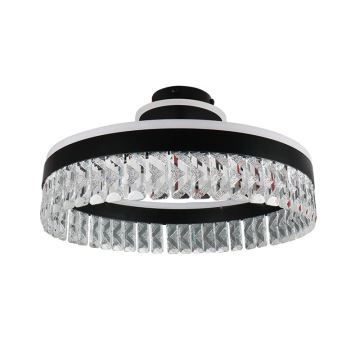 LED Dæmpbar krystal Loftlampe LED/75W/230V 3000-6500K sort + fjernbetjening