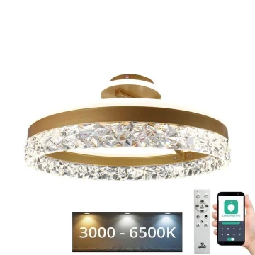 LED loftlampe dæmpbar LED/86W/230V 3000-6500K guldfarvet + fjernbetjening