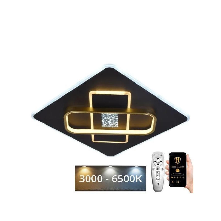 LED loftlampe dæmpbar LED/90W/230V 3000-6500K sort + fjernbetjening