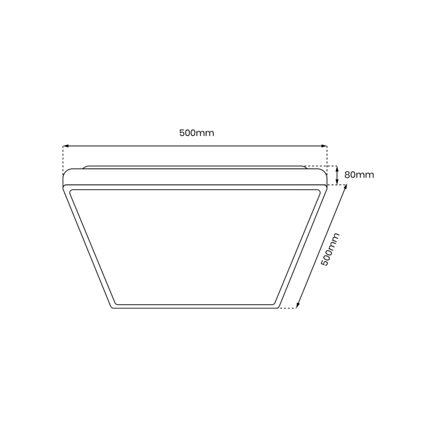 LED loftlampe dæmpbar QUADRO LED/66W/230V 3000-6000K hvid/sort + fjernbetjening