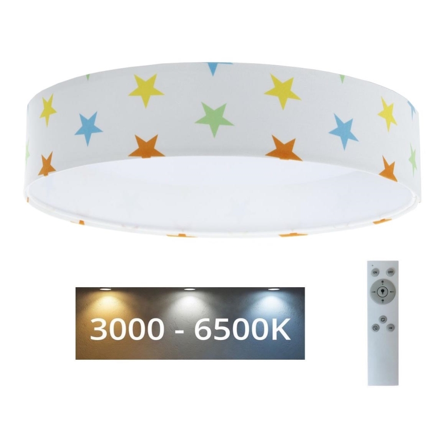 LED loftlampe dæmpbar SMART GALAXY KIDS LED/24W/230V 3000-6500K stjerner farverig + fjernbetjening