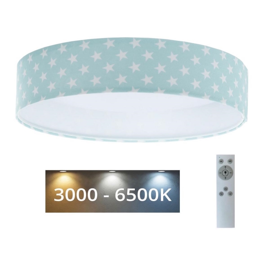 LED loftlampe dæmpbar SMART GALAXY KIDS LED/24W/230V 3000-6500K stjerner grøn/hvid + fjernbetjening