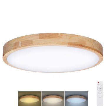 LED loftlampe dæmpbar SOLID OAK LED/60W/230V 3000-6500K eg diameter 51 cm + fjernbetjening