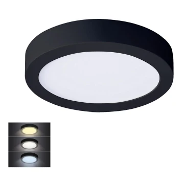 LED loftlampe LED/12W/230V 3000/4000/6000K sort rund