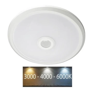 LED loftlampe med sensor SAMSUNG CHIP LED/12W/230V 3000/4000/6000K diameter 29 cm hvid