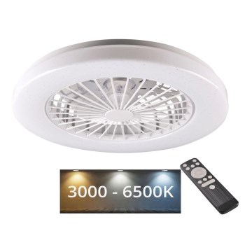 LED Loftlampe med ventilator dæmpbar LIBYA LED/48W/230V 3000-6500K hvid + fjernbetjening