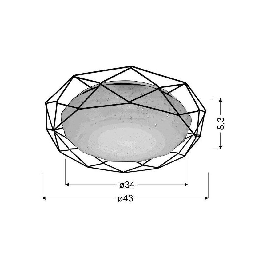 LED loftlampe SVEN LED/24W/230V diameter 43 cm skinnende krom