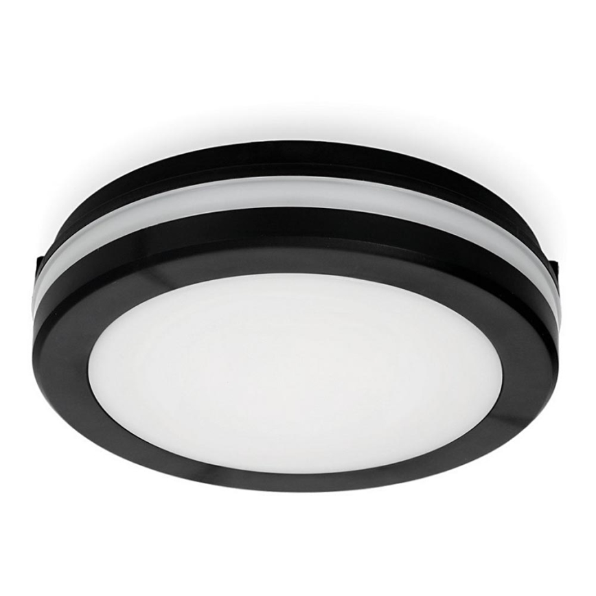 LED loftlampe til badeværelse LED/12W/230V 3000/4000/6500K IP65 diameter 20 cm sort