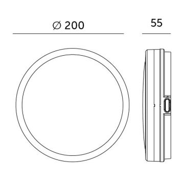 LED loftlampe til badeværelse LED/12W/230V 3000/4000/6500K IP65 diameter 20 cm sort