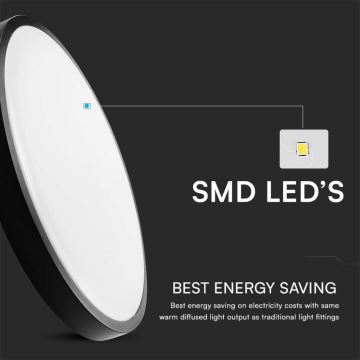 LED loftlampe til badeværelse LED/18W/230V 3000K IP44 sort