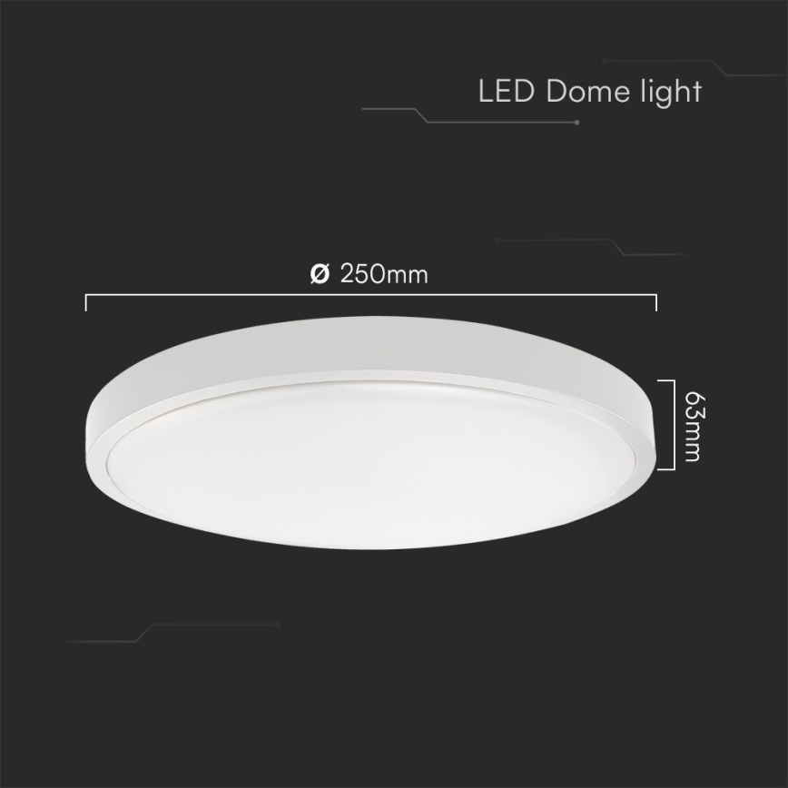 LED loftlampe til badeværelse LED/18W/230V IP44 3000K diameter 25 cm hvid