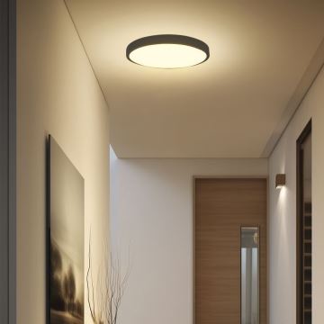 LED loftlampe til badeværelse LED/18W/230V IP44 3000K diameter 25 cm sort