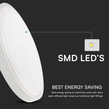 LED loftlampe til badeværelse LED/18W/230V IP44 6500K diameter 25 cm hvid