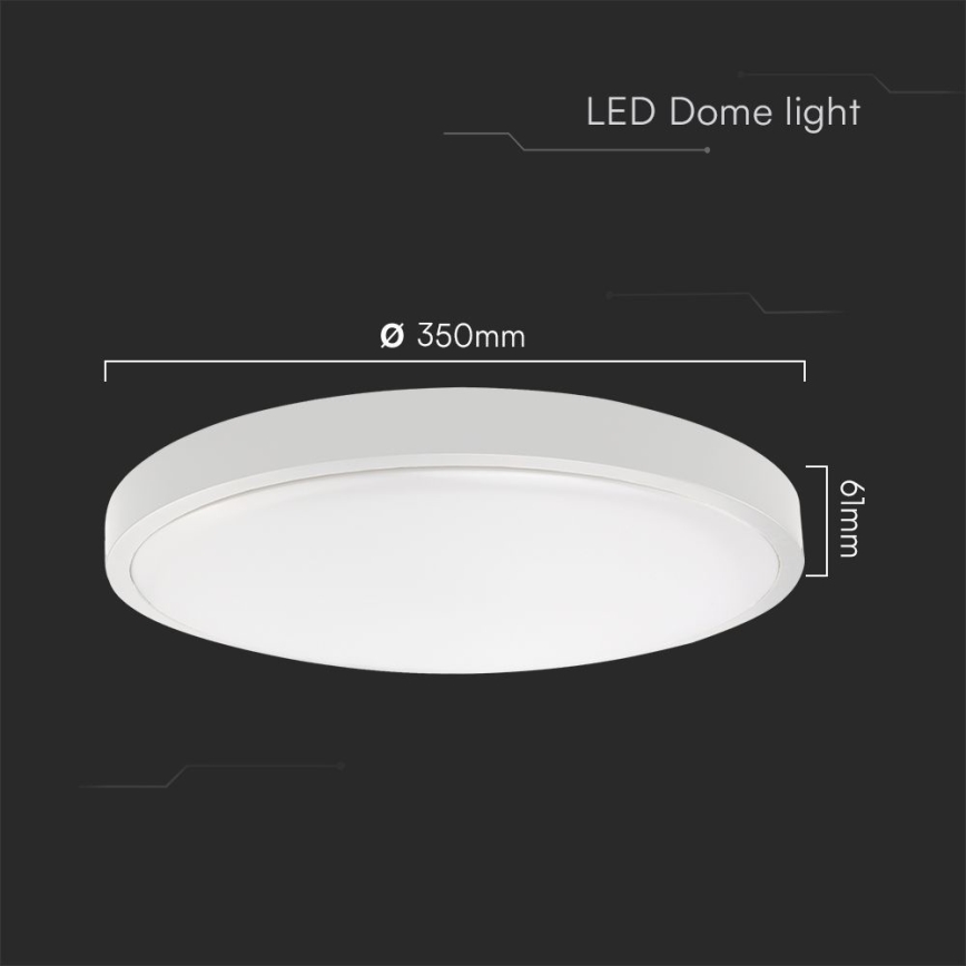 LED loftlampe til badeværelse LED/36W/230V IP44 6500K diameter 35 cm hvid