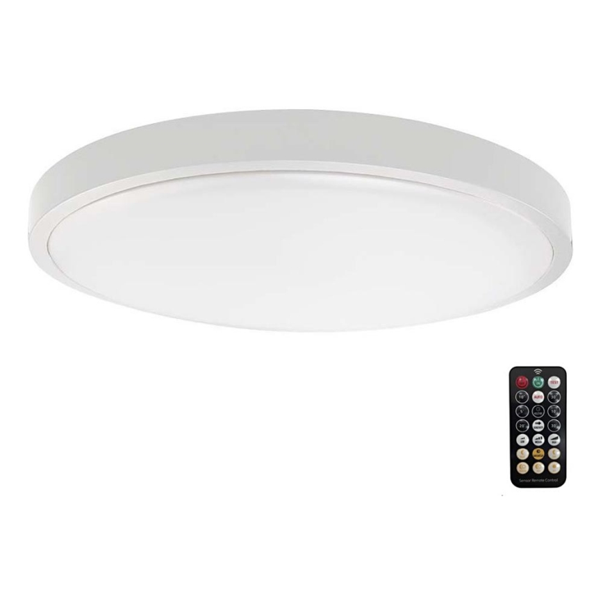 LED loftlampe til badeværelse med sensor LED/18W/230V 3000K IP44 hvid + fjernbetjening