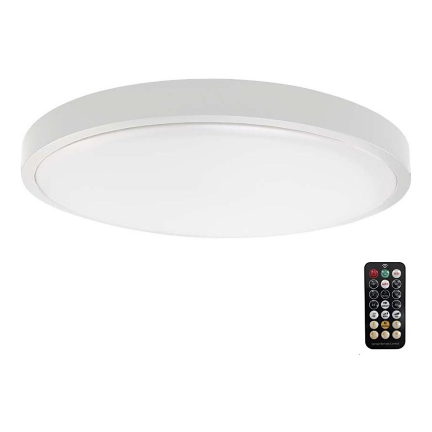 LED loftlampe til badeværelse med sensor LED/18W/230V 6500K IP44 hvid + fjernbetjening