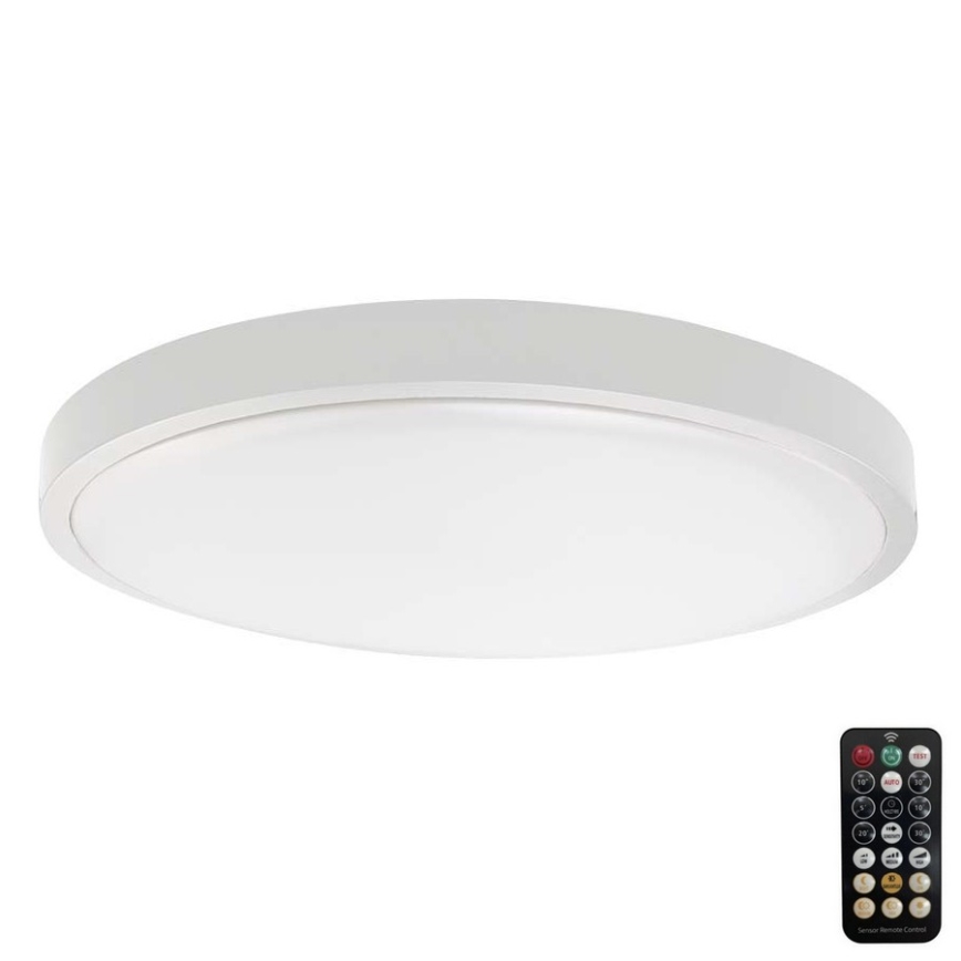 LED loftlampe til badeværelse med sensor LED/18W/230V IP44 3000K diameter 29 cm hvid + fjernbetjening