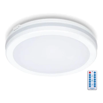 LED loftlampe til badeværelse med sensor LED/24W/230V 3000/4000/6500K IP65 diameter 30 cm hvid + fjernbetjening