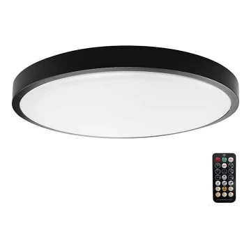 LED loftlampe til badeværelse med sensor LED/24W/230V 4000K IP44 sort + fjernbetjening