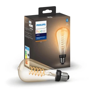 LED lysdæmper pære Philips Hue WHITE FILAMENT ST72 E27/7W/230V 2100K