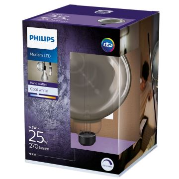 LED lysdæmper pære SMOKY VINTAGE Philips G200 E27/6,5W/230V 4000K