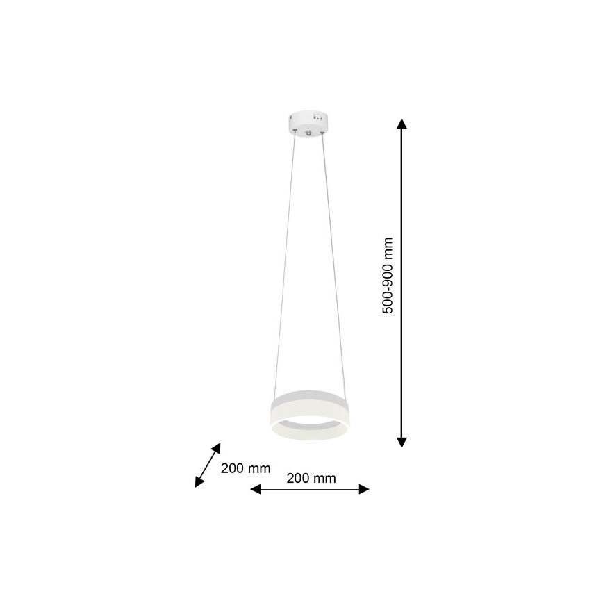 LED lysekrone i en snor RING LED/12W/230V