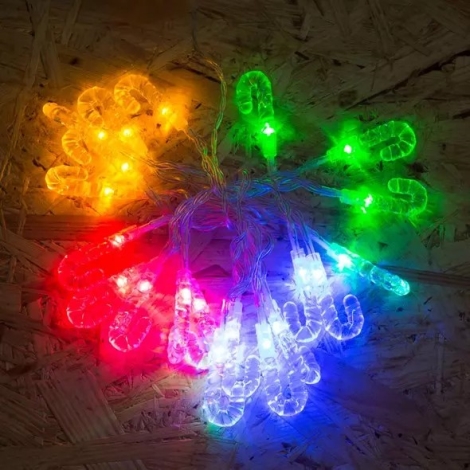 LED 20xLED m julestok flerfarvet | Lampemania