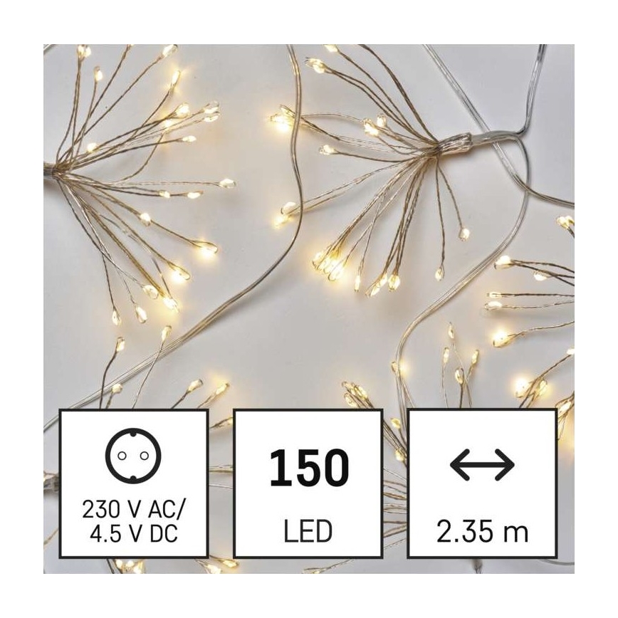 LED lyskæde 150xLED/5,35 m varm hvid