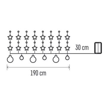 LED lyskæde 20xLED/2xAA 2,2 m varmt hvidt lys