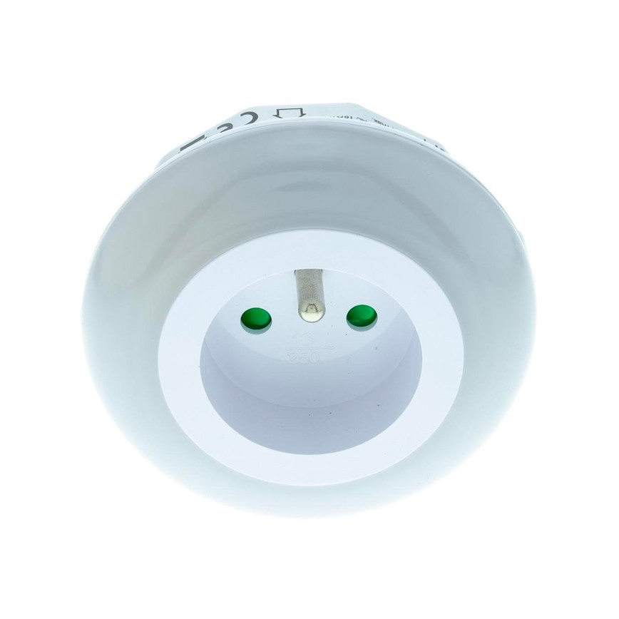 LED navigationslampe med skumringssensor og stik LED/0,6W/230V