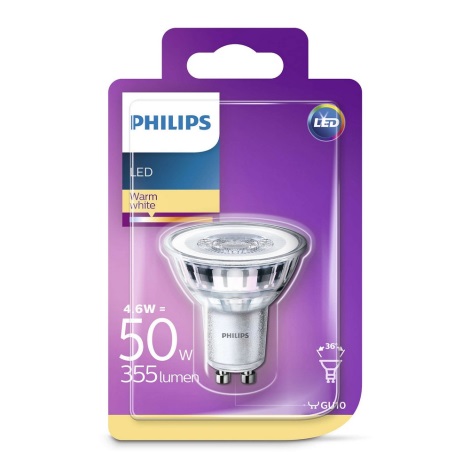 LED-pære Philips GU10/4,6W/230V Lampemania