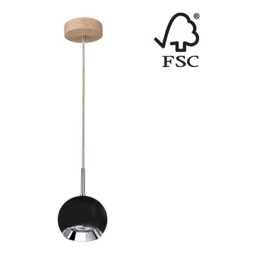 LED pendel BALL WOOD 1xGU10/5W/230V mat eg - FSC-certificeret