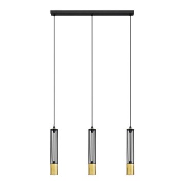 LED Pendel BARS 3xGU10/4,8W/230V sort/gylden