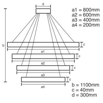 LED pendel dæmpbar LED/165W/230V 3000-6500K + fjernbetjening