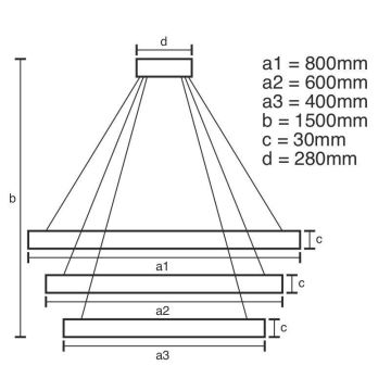 LED Dæmpbar krystal pendel på snor LED/210W/230V 3000-6500K sølvfarvet + fjernbetjening