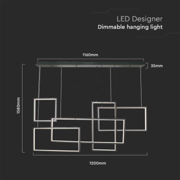 LED pendel dæmpbar LED/45W/230V 3000K sort