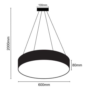 LED pendel dæmpbar LED/50W/230V 3000-6500K sort + fjernbetjening