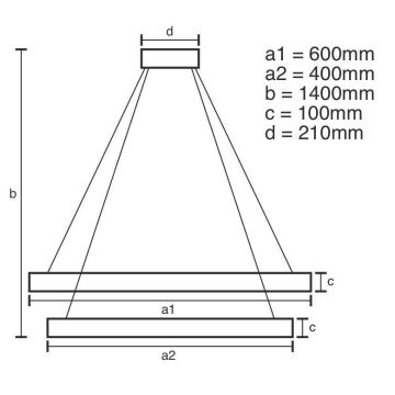 LED krystalpendel dæmpbar LED/65W/230V 3000-6500K krom/guldfarvet + fjernbetjening