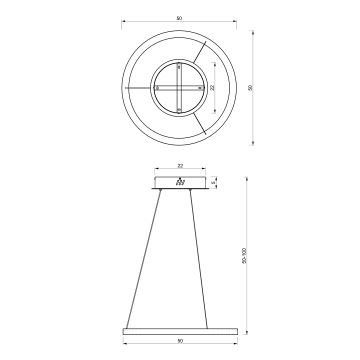 LED pendel GALAXIA LED/26W/230V sort