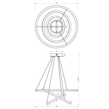 LED pendel GALAXIA LED/85W/230V guldfarvet