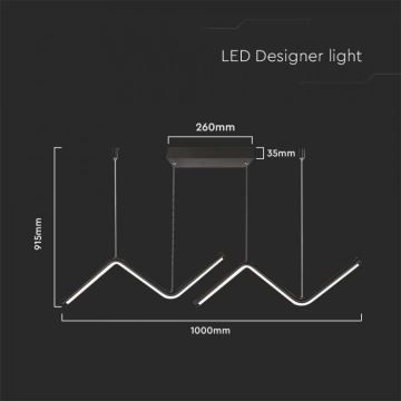 LED pendel LED/12W/230V 4000K sort