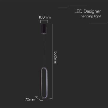 LED pendel LED/13W/230V 4000K sort