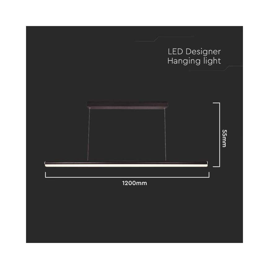 LED pendel LED/23W/230V 4000K 120 cm sort