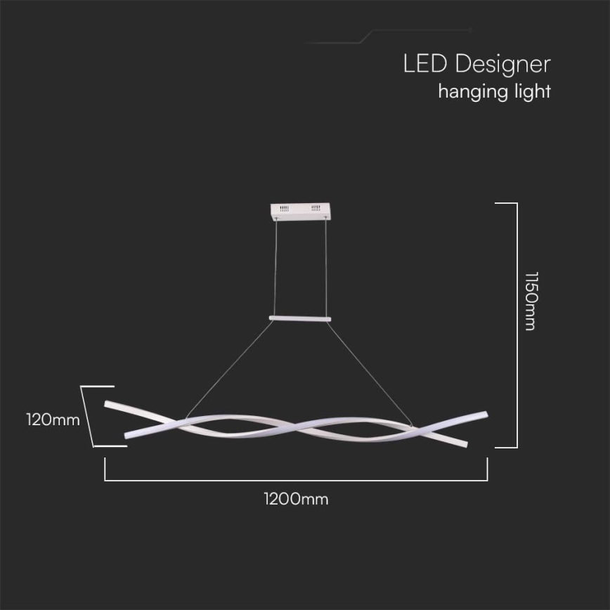 LED pendel LED/30W/230V 3000K hvid