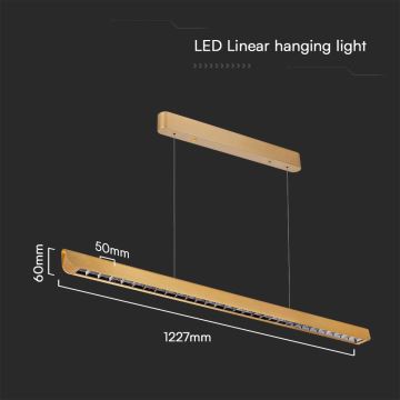 LED pendel LED/36W/230V 3000/4000/6400K guldfarvet